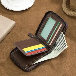 Boys' long wallet, boys' middle and high school students' wallet, teenagers' zipper, children's change, small money clip, card bag