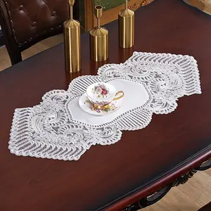 Elegant Embroidered Rectangular Lace Table Runner, Coffee Table Decoration, Room Decor, Picnic Party Table Runner, 1pc Model 2419