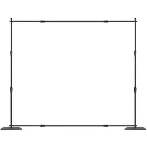 Portable 10x10 ft Camera Accessories Backdrop Stand Kit, Heavy-Duty Pipe and Drape with Carbon Steel Base, Adjustable Size Support, 6 Clamps, Carry Bag for Photography, Weddings