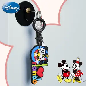1PC Disney Mickey Minnie Keychain Officially Licensed Collectible Adorable Animal Anime Peripheral Backpack Decoration Car key Pendant Desk Ornament Durable PVC Rubber KeringGift