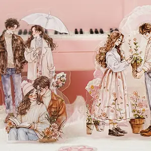 3-Pack Creative Couple Theme Sticker Set, DIY Scrapbook Decorations, Phone Case Diary Calendar Greeting Cards, Artistic Handmade Supplies