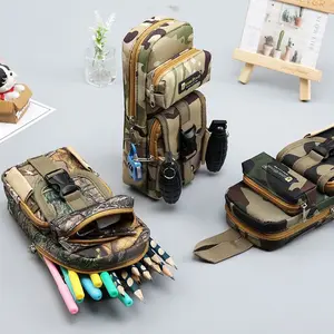 “Eat Chicken” pencil case for boys in primary school — attractive camouflage design, zippered pencil case with combination lock, large-capacity pencil box,summerwins