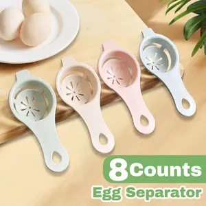8 Counts Egg Yolk White Separator, Color-Varied Egg Filter for Kitchen Use