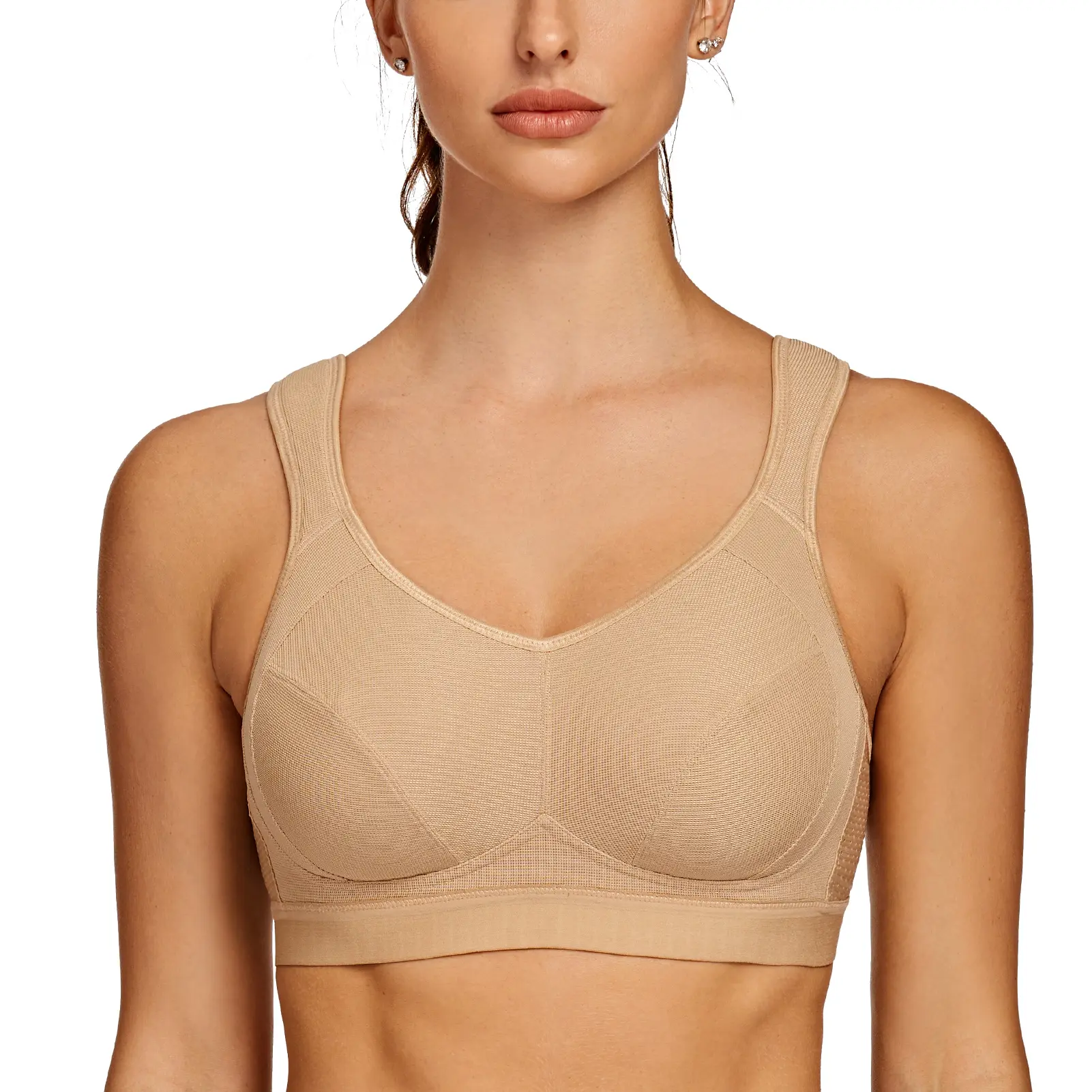MELENECA Women's Plus Size Wireless Sports Bra - High-Impact Support, Bounce Control, Adjustable Straps, Breathable, Unlined, Athletic Fit for Workouts, Yoga Sports Bra (TikTokShop Black Friday), Wireless Sports Bras