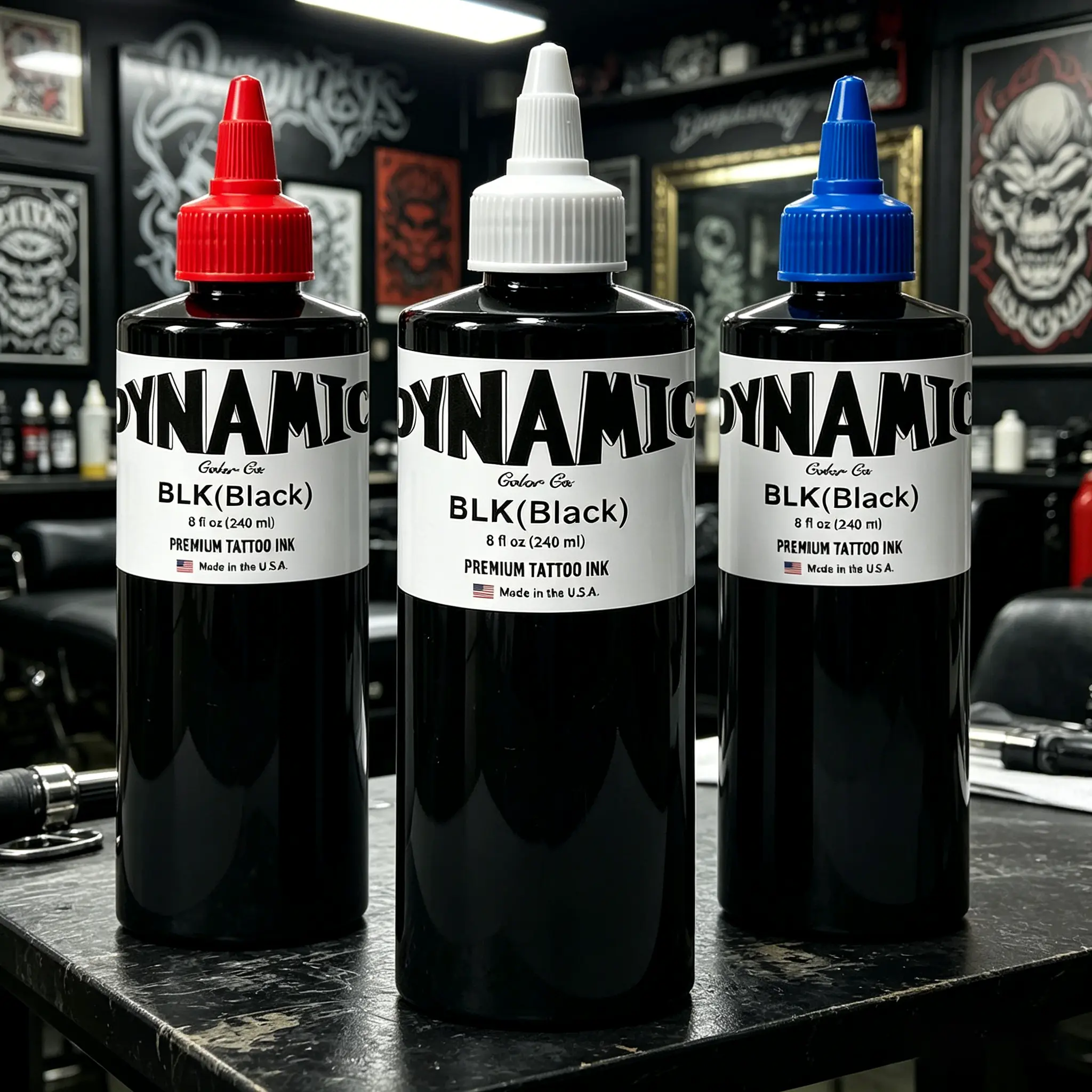 3 Pack Black Ink Bottle 8oz - Ultra Black, Friendly PigmentSupplies Ink, Premium Black Tattoo Ink, Perfect for Liningand Shading, Smooth, Consistent Pigment, Vegan Friendly Tattoo Color