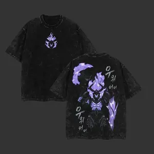 [COLLECTION] Solo Leveling Shadow Soldiers BERU, IGRIS, IRON, TUSK Unisex Oversized T-Shirt - Double Printed, Vintage Washed, Heavyweight Cotton Apparel with Seamless, Breathable Fabric