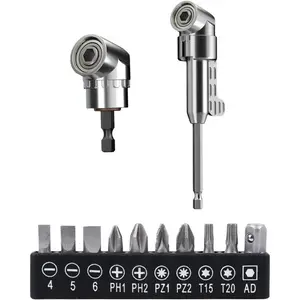 Corner Angled Screwdriver Drill Adapter Screwdriver Batch Wrench Driver Bending Batch Hand Repair Tools Drill Extension Screwdriver Connector-YY