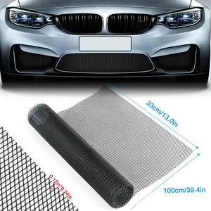 Universal 39.4''×11.8'' Aluminum Metal Mesh Front Bumper Grille – Soft Durable Car Bumper Fender Vent Grille Net for Auto Modification