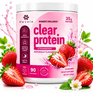 Whey Protein Isolate Powder 35g Protein - CollagenPeptides & Digestive Enzymes - Sugar-Free Low CaloriePost Workout Recovery Shake (90 Calories) - StrawberryPeach Flavor