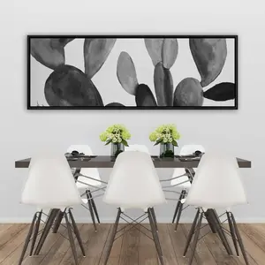 Begin Home Decor C1FC2060XFF0WQ 20 x 60 in. Grayscale Cactus - Monochrome Bedroom Canvas Art - Decor