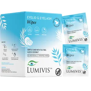 Lumivis Tea Tree Oil Eyelid Wipes - 36 Individually Wrapped Pads