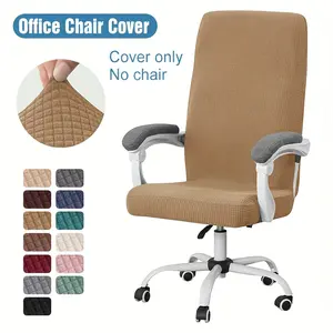 1 Pc Waterproof Thickened Jacquard Stretchable Computer Office Chair Covers Dustproof Pet Scratch Resistant Retractable Removable Washable Stretch Chair Slipcovers Office Chair Cover