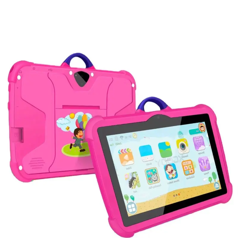 New Cartoon Pattern Kids Tablet 7 Inch Quad Core 4GB RAM 64GB Storage Android Learning Educational Games Tablets Children's Gifts with Parental Control, Screen, 7 Inch Tablets