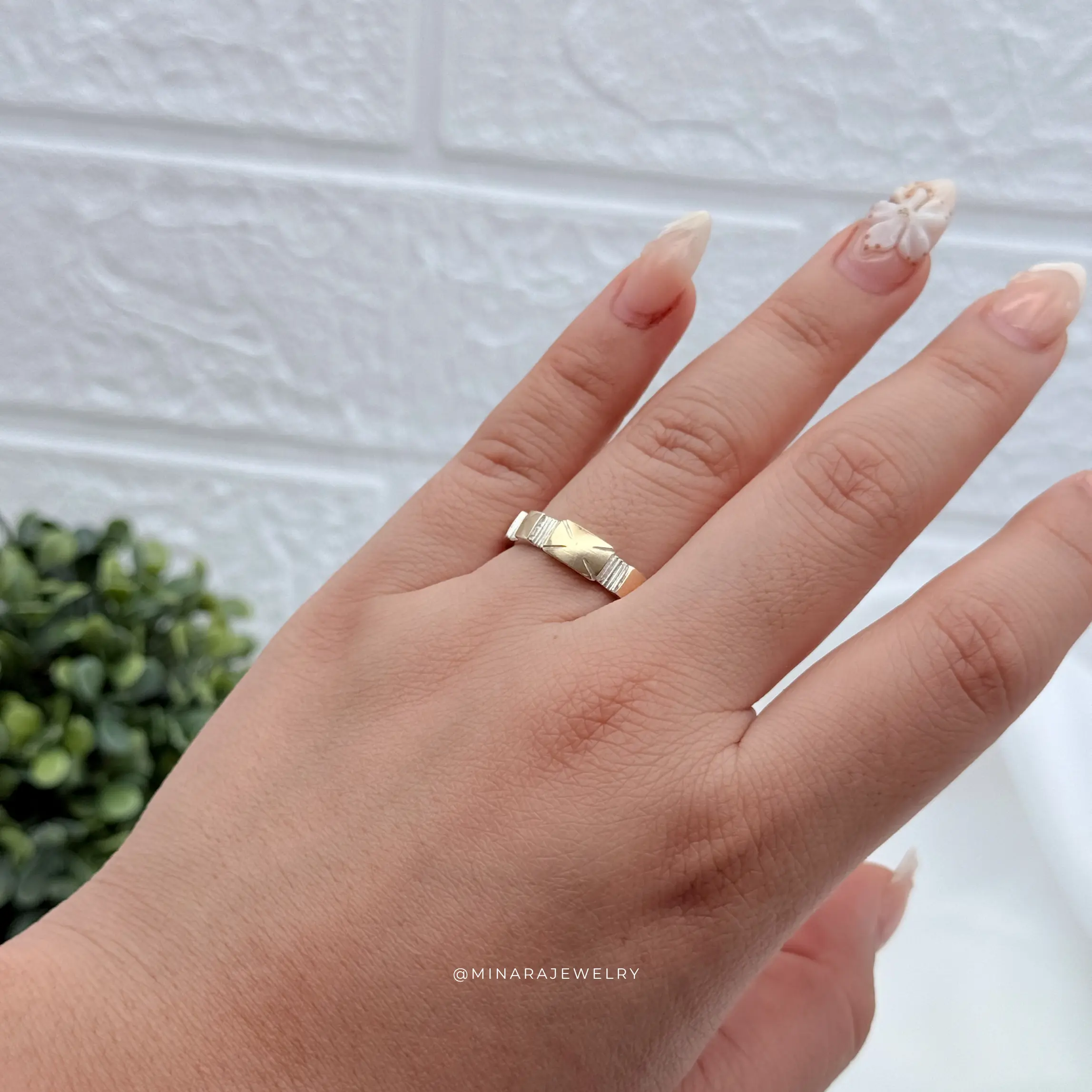 950 Silver Rosary Ring with 18k Gold Plating - Luxurious & Elegant Design for Daily Wear or Special Occasions