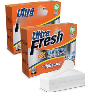 2 Pack Laundry Soap Detergent Sheets,  Concentrated, Stain Fighting,  Scent, 200 Loads