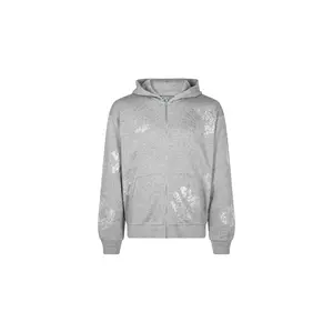 Cashmere Swarovski Cotton Wreath Zip Hoodie "Grey" DT076