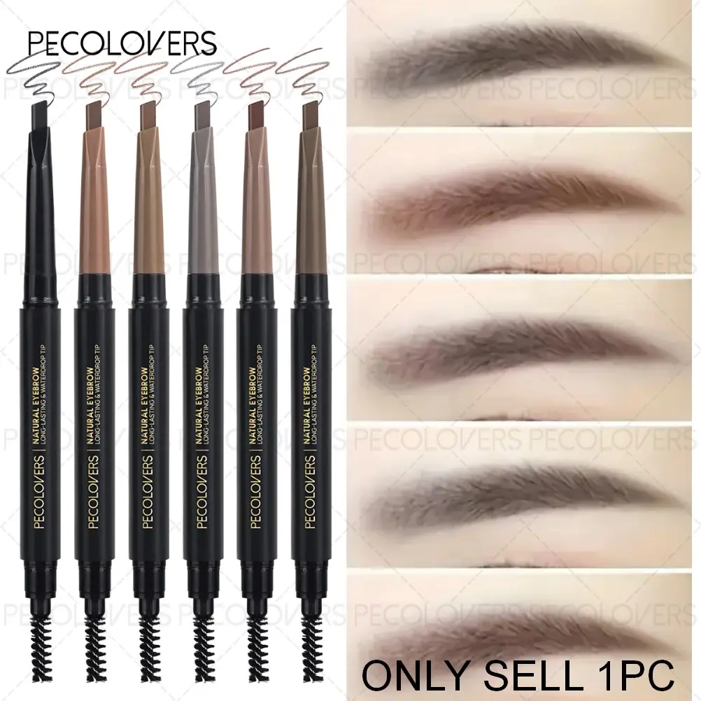 1PC Double-headed Eyebrow Pencil - Eyebrow Makeup, Brow Makeup Products, Waterproof & Smudge-proof, Various Colors Available (dark Brown, Light Brown, Taupe, Black), Durable, Christmas Gift