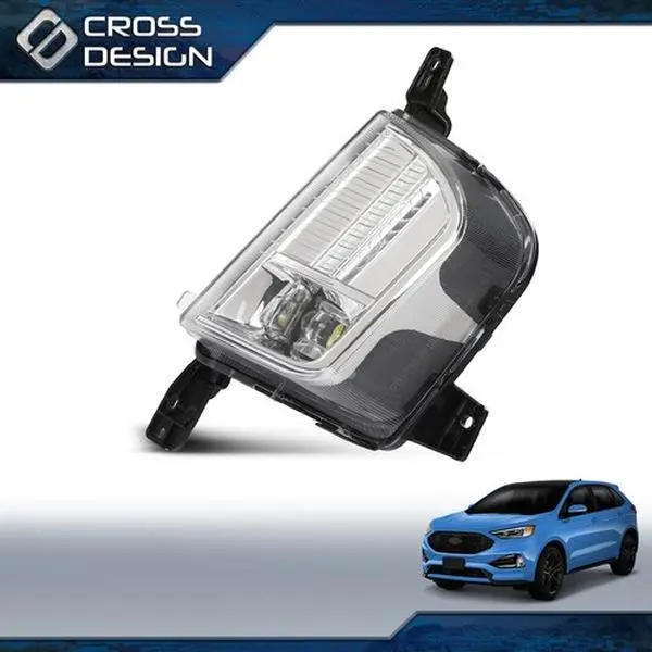 CROSSDESIGN Front Left Driver (LH) LED Fog Light Assembly - Fit For 2019-2022 Ford Edge, Car Accessories, Accessories For Car, Automotive Replacement Part