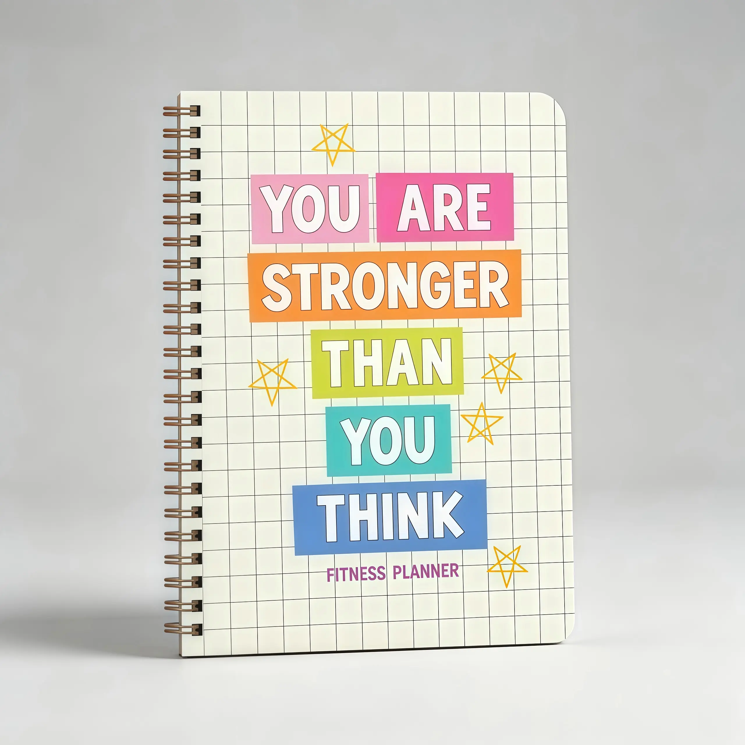 Women's Undated Workout Journal & Fitness Planner - Office Notebook with Daily Exercise Log, Weight Tracking, Meal Logs, Fitness Goal Pages, Monthly Progress Reviews, Sticker Sheet, Designed in the USA