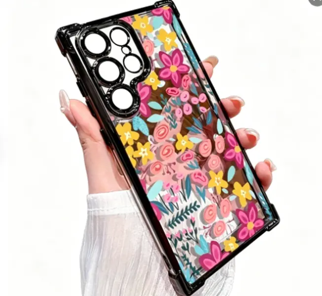 Phone Case: Fashionable High-quality Colorful Flower Phone Case,Suitable for a variety of iPhone and samsung  models, from Iphone 15,17 series to Iphone 11 series, Tpu