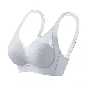 21ubras 2/3pcs Women's Floral Lace Underwire Bra，Breathable Adjustable Strap,Underwire Unlined Unpadded,Basic Minimalist Vneck,Suitable for daily dressing