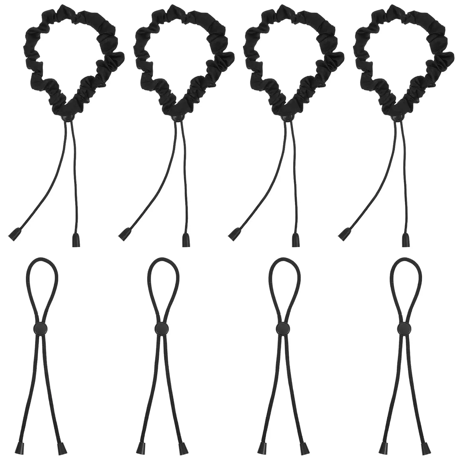 Amazon.com : 8 Pcs Adjustable Elastic Satin Hair Scrunchies Adjust Black Ties Accessories Non-Slip Polyester Bands Hair Holder Pack for Women Girls Afro Puff Thick Dreadlock Locs Updos Ponytail : Beauty & Personal Care