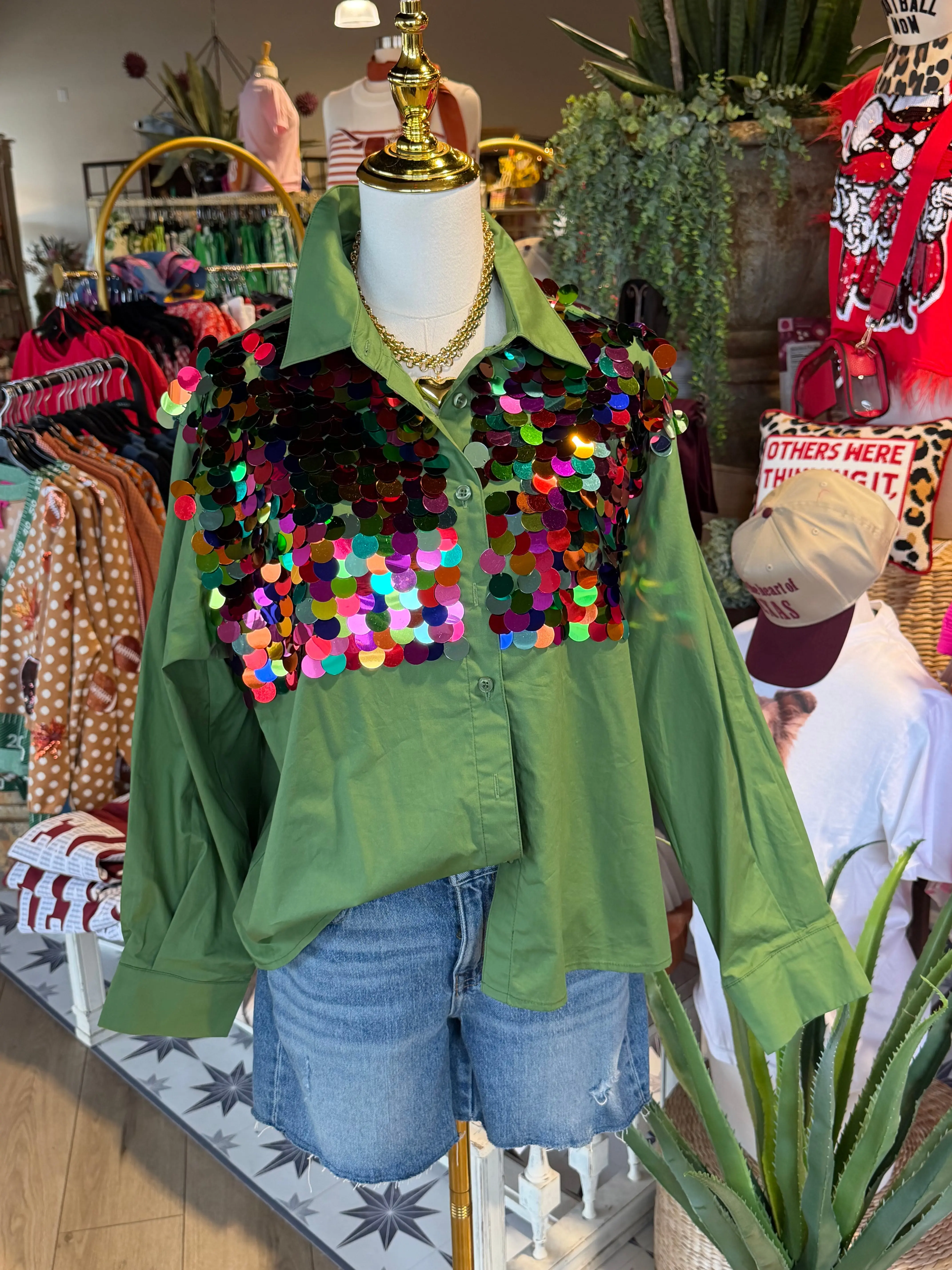 Multi Sequin Paillette Top