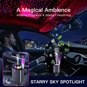 Car Fast Charging Multifunctional Charger with Aromatherapy and Starlight Flashing, Expandable Car Charger for iPhone 16-11, Quick Charge Compatible, High Speed Charger