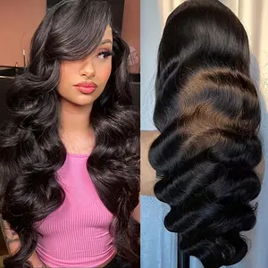 13x4 Lace Frontal Human Hair Wigs Body Wave Pre Plucked Transparent Lace Front Human Hair Wig For Women 150% Density