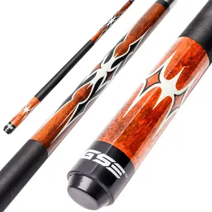 58" 2-Piece Canadian Maple Portable Carrying Billiard Pool Cue Stick (Brown)