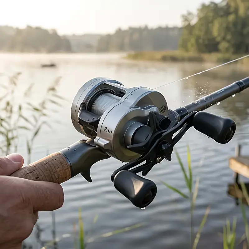 High-Speed Metal Baitcasting Reel with 7.1:1 Gear Ratio and Magnetic Brake, Fishing Equipment for Freshwater and Saltwater Anglers