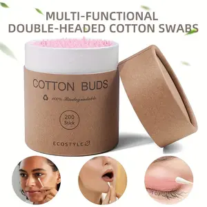 ✨ 200Pcs Bamboo Dual - Head Cotton Buds Cotton Swabs - Ultra Soft for Nail Removal, Makeup & Cleaning 🌿 | Skin - Friendly, Eco - Conscious All - in - One Beauty & Cleaning Tool #NailArtEssential #EcoBeautyMustHave