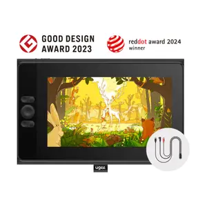 #SummerWins #DealsForYouDays UGEE UE12 11.6" Drawing Tablet, Full-Laminated Screen, 124% sRGB, Battery-Free Stylus, 8 Shortcut Keys, Compatible with Windows/Mac/Android, Includes Cable, Digital Graphic Writing Tablet for Creators