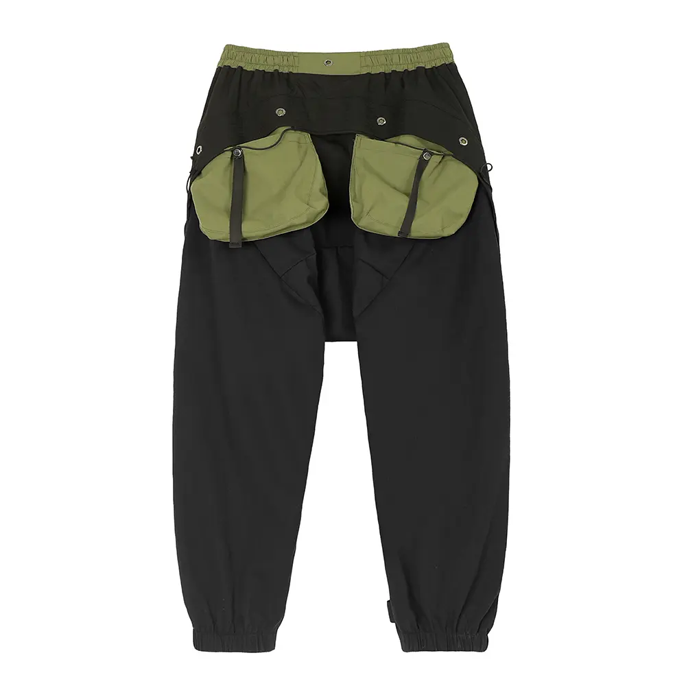 Hip22 Niepce Black Streetwear Techwear Cargo Harem Pants