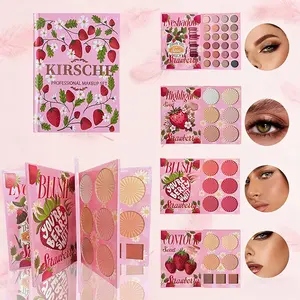 Adorable Strawberry Makeup Palette, Dreamy 4-Page Book with Full Face Makeup, Cute & Aesthetic Gift for Girls, Perfect Beauty Accessory, Cosmetic Makeup Set, Makeup Kit Set