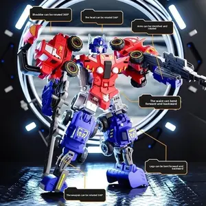 6-in-1 Multi-Mode Deformable Transforming Robot Car Toy Set, ABS Plastic Engineering Vehicle Building Blocks, STEM Educational Gift for Boys