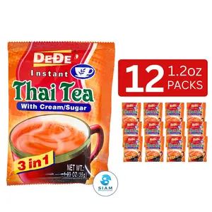 DeDe Instant Thai Tea (12 packets-Net Wt 14.8 oz) ชาไทยปรุงสำเร็จ ตราดีดี