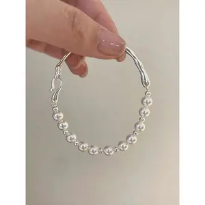 Elegant S925 Silver Bracelet with Freshwater Pearls, High Quality Bracelet, Women's Jewelry Gift for Christmas, Anniversary, Exquisite Bracelet