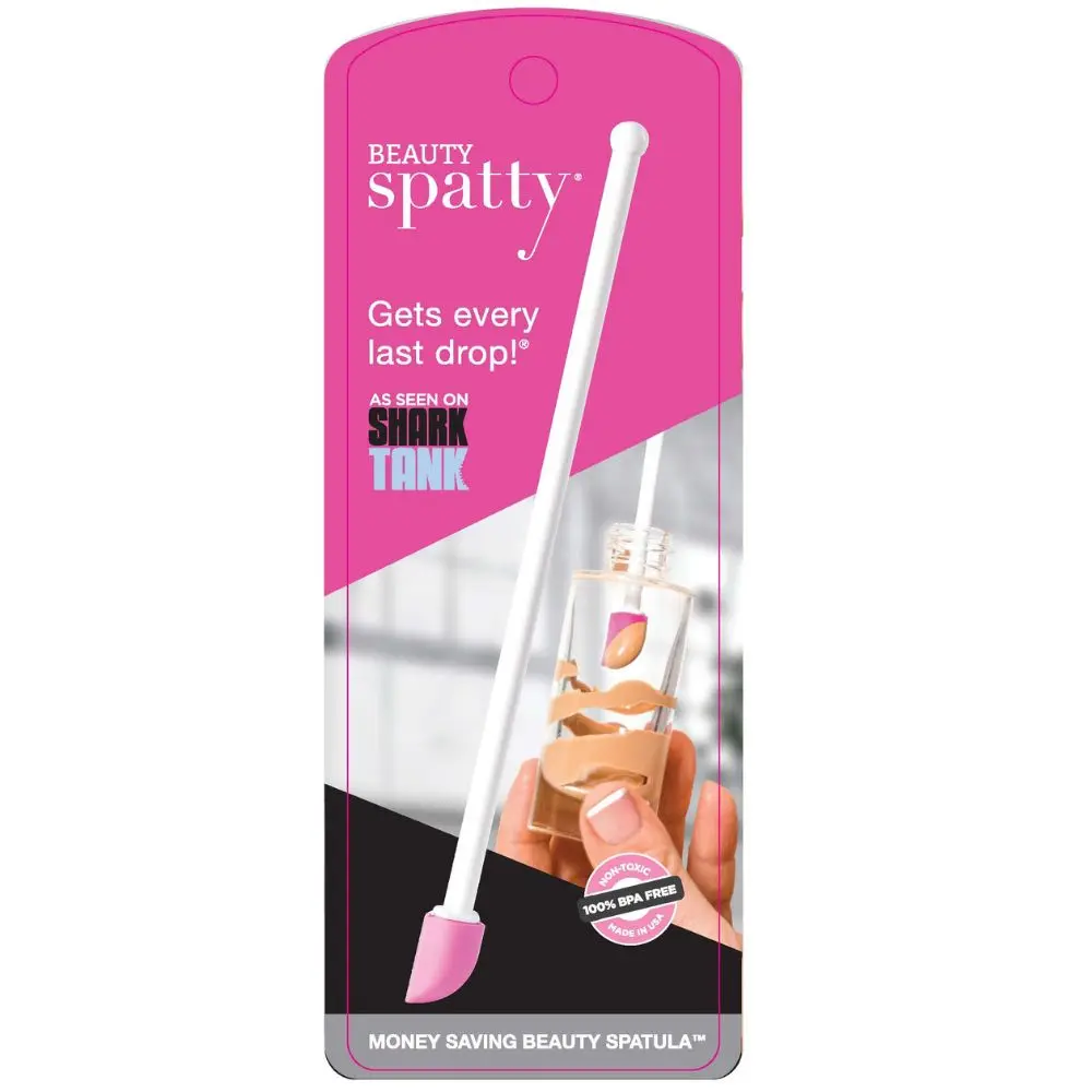 Spatty Last Drop Mini Makeup Spatula (6 Inch Pink) Shark Tank Mom Made Scrapes Foundation, Lotion, Cosmetics, Beauty Products, Perfect Gifts for Women, Teen, Grandma, Stocking Stuffers Under 6 Dollars