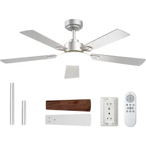 Ceiling Fans with Lights, 52 inch  Ceiling fan with Light and Remote Control, Reversible, 3CCT, Dimmable, Noiseless, Ceiling Fan for Bedroom, Farmhouse, living room, Indoor/Outdoor Use