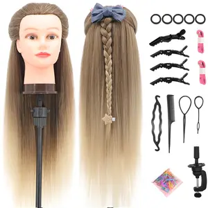 Mannequin Head with Hair, 26 -28 Inch Hair Manikin for Cosmetology, Styling & Braiding Training, Includes Clamp Holder & Tools, Twist Braiding Hair