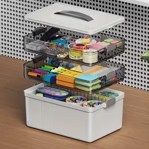 Multi-Layer Storage Box for Home and Travel, Large Capacity Portable Organizer, Drawer Divider for Medicine, Office Supplies, Sewing Tools