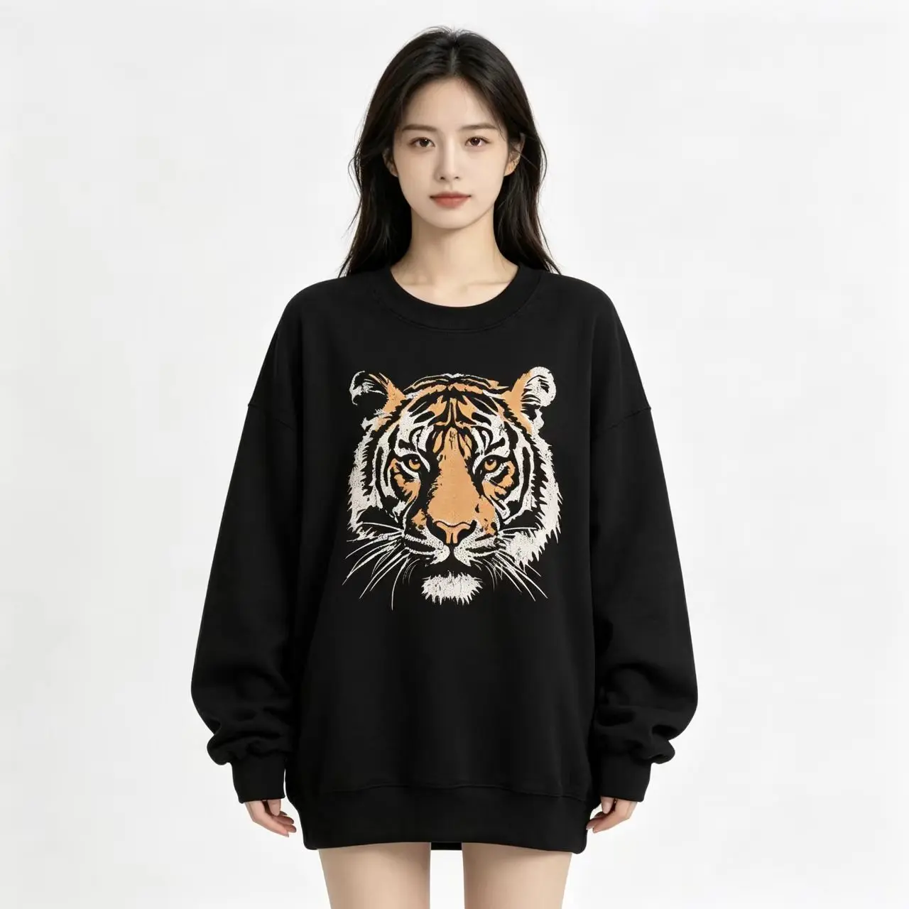 Easy Tiger Sweatshirt - Vintage Graphic Pullover, Unisex  Retro Boho Crewneck, Soft Aesthetic Tiger Sweater, Gift for Him or Her - Crewneck