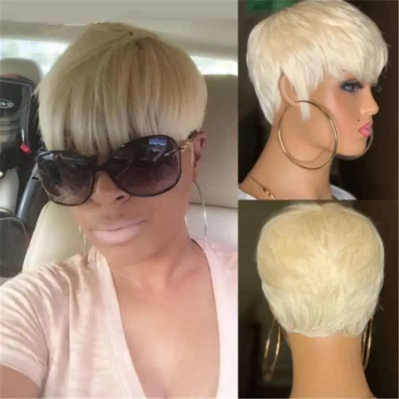 New European and American fashion wig, wig ladies multi-colored short hair full head set, fashionable natural wig head set, suitable for daily party banquet festival dress up, costume wig platinum blonde synthetic wig