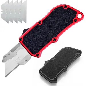 lightweight  folding  knife, Aluminum Alloy Multi-Tool, Retractable Duty Cardboard Cutter, Pop-Out Box Cutter, Clip-On Replaceable Blade Folding Knife, Art knife, EDC multifunctional knife, men's gift(Multiple Color Options)