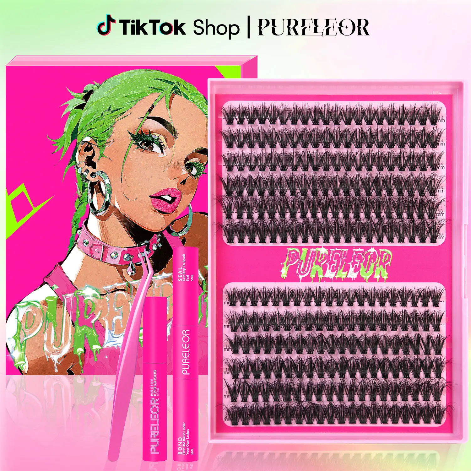 Lash Clusters Kit or Single Box Wispy Cluster Eyelash Extensions Fluffy-DIY Lashes Extension 13-14-16-18-20mm Eyelashes 240 pcs Cluster D-Curl Individual Lashes