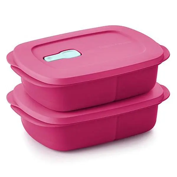 Tupperware CrystalWave 1.5 Cup Rectangular Bowl and Lid 4-piece Set