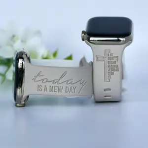 Engraved Faith Watch Band for Apple - Personalized Custom Religious Messages Bracelet - Compatible with All Series of Apple Watch