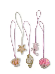 Fresh Ocean Style Handmade Bead Pendant, Starfish Seahorse Shell Design, Bag Keychain Decorative Accessory, All Seasons Street Fashion, Bag Charms