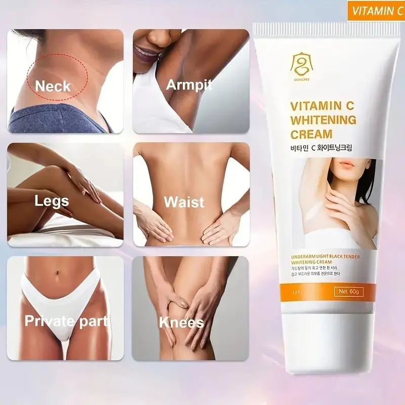Underarm whitening cream containing vitamin C, niacinamide, and centella asiatica, Daily body moisturizer, Body Care, Low-sensitivity, Gentle, Moisturizing formula designed for underarms and buttocks - delivers fast brightening in 3 days